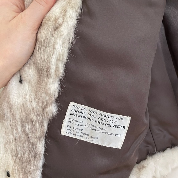 Gorgeous rabbit fur coat white gray - Picture 9 of 13